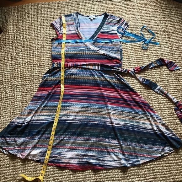 Olivia Matthews striped wrap dress. Petite. XL. - Picture 7 of 11